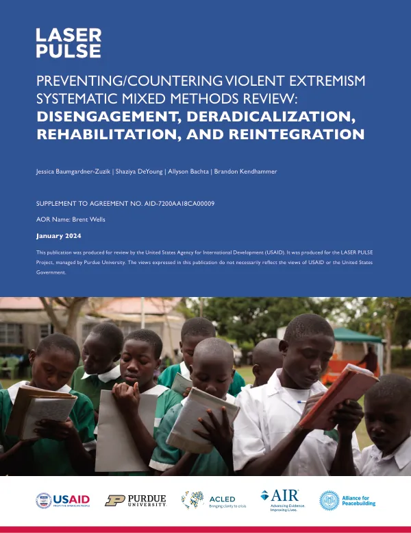 Preventing/Countering Violent Extremism Systematic Mixed Methods Review: Disengagement, Deradicalization, Rehabilitation, and Reintegration