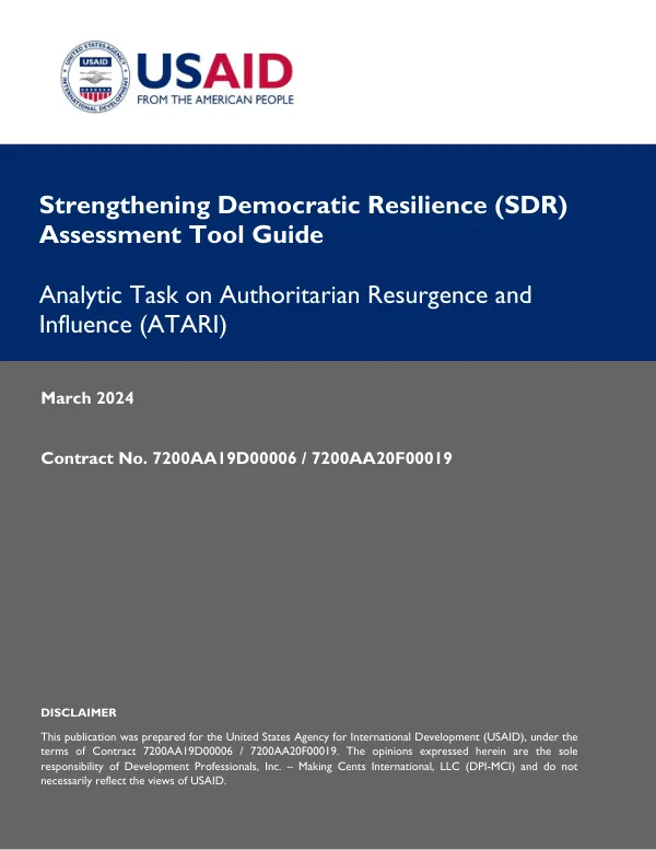 Strengthening Democratic Resilience (SDR) Assessment Tool Guide