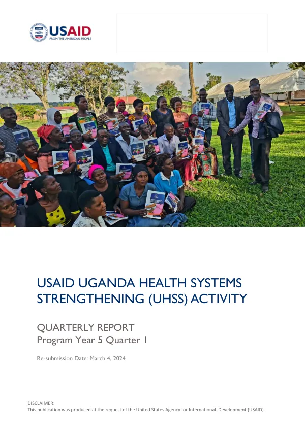 UHSS Quarterly Report: Program Year 5 Quarter 1