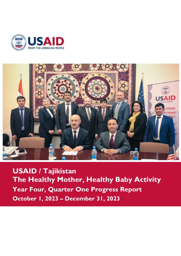 Year Four, Quarter One Progress Report: The Healthy Mother, Healthy Baby Activity