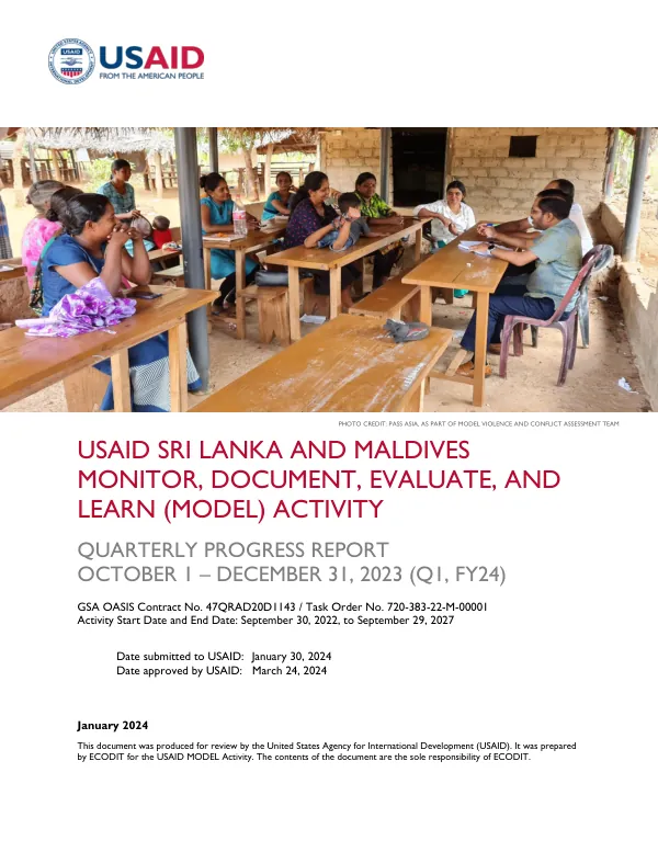 USAID Sri Lanka and Maldives MODEL Activity Quarterly Progress Report FY24 Q2