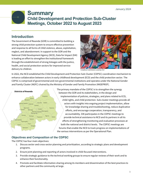 Rwanda CDPSC Meeting Summary