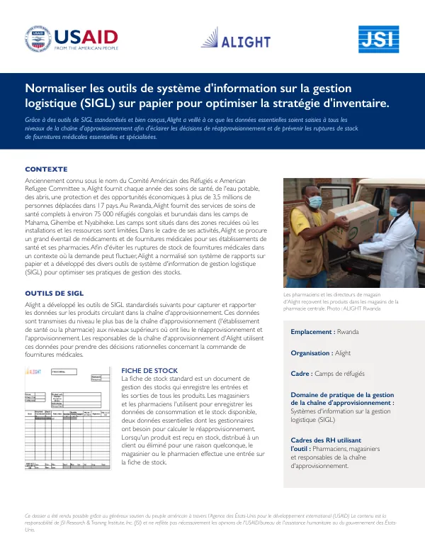 Normaliser les outils de système d'information sur la gestion logistique (SIGL) sur papier pour optimiser la stratégie d'inventaire