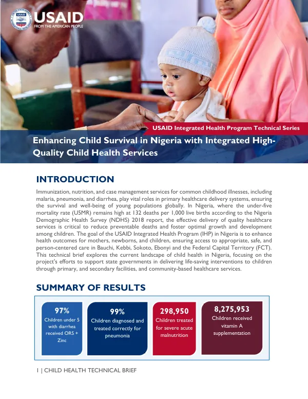 Enhancing Child Survival in Nigeria with Integrated High-Quality Child Health Services