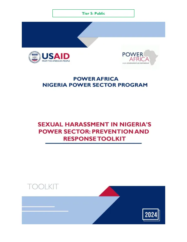 Sexual Harassment in Nigeria’s Power Sector: Prevention and Response Toolkit