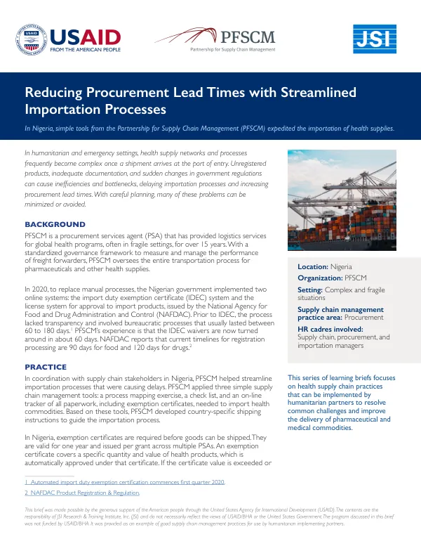 Reducing Procurement Lead Times with Streamlined Importation Processes