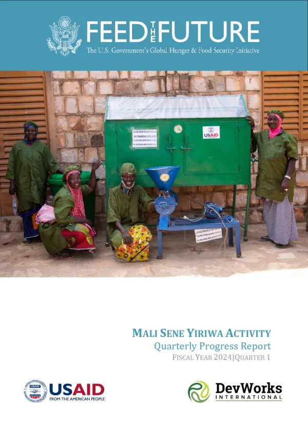 Feed the Future Mali Sene Yiriwa Quarterly Progress Report – Fiscal Year 2024|Quarter 1