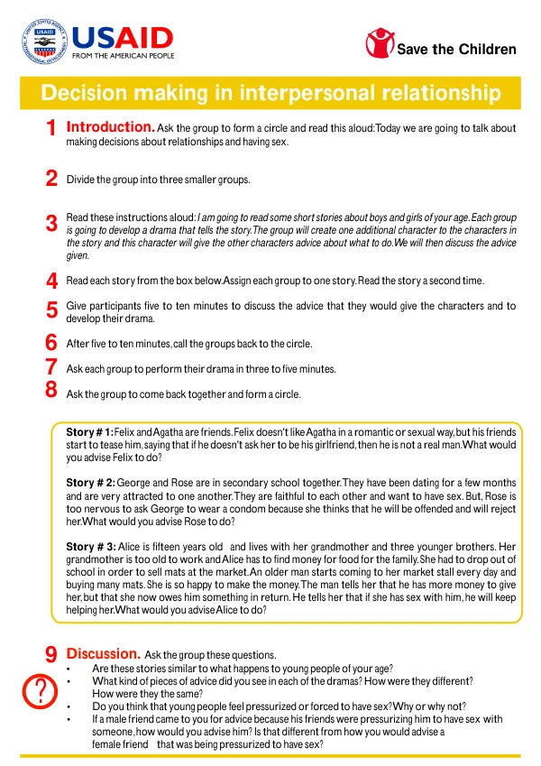 Decision Making in Interpersonal Relationships