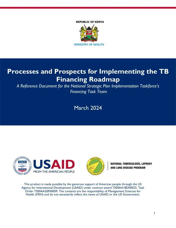 Processes and Prospects for Implementing the TB Financing Roadmap