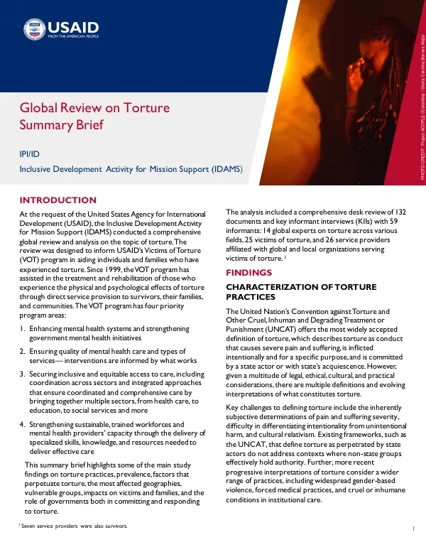 Global Review on Torture Summary Brief