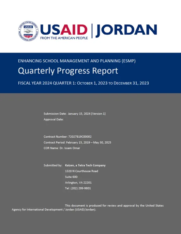 ESMP Q1 FY2024 Progress Report