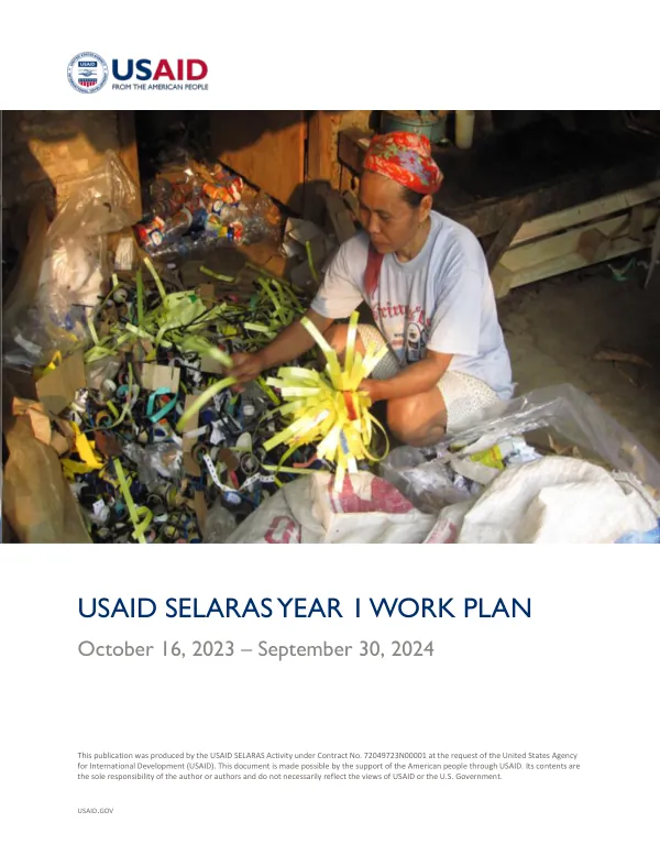 USAID SELARAS YEAR 1 ANNUAL WORK PLAN