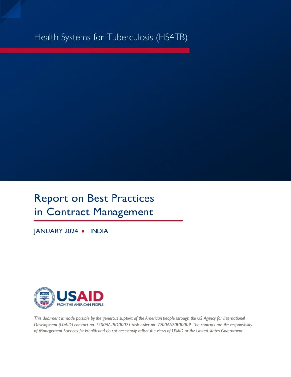 Report on Best Practices in Contract Management for HS4TB India