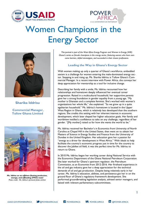 Women Champions in the Energy Sector