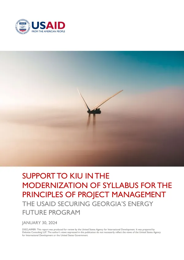 Support to KIU in the Modernization of Syllabus for the Principles of Project Management