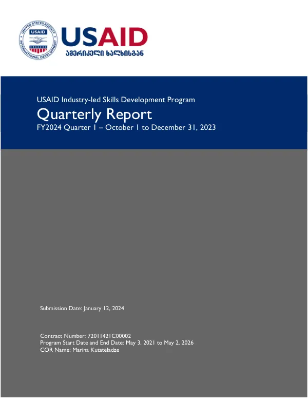USAID Industry-led Skills Development Program FY2024 Quarter 1 Progress Report