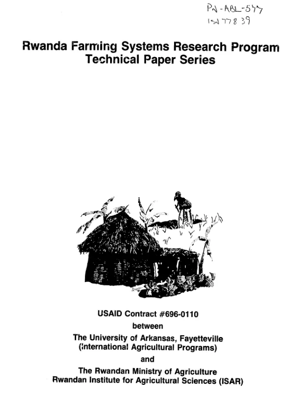 Research activities undertaken by the soils/agroforestry unit of the FSRP (1985-1990)