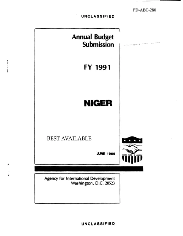 Annual budget submission, FY 1991 : Niger