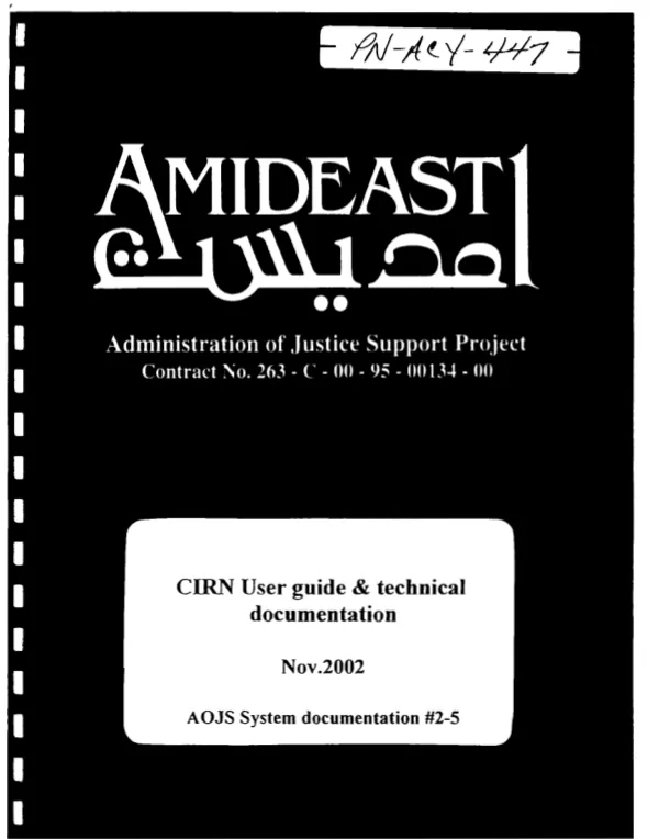 CIRN [case initiation and receipting network] user guide & technical documentation