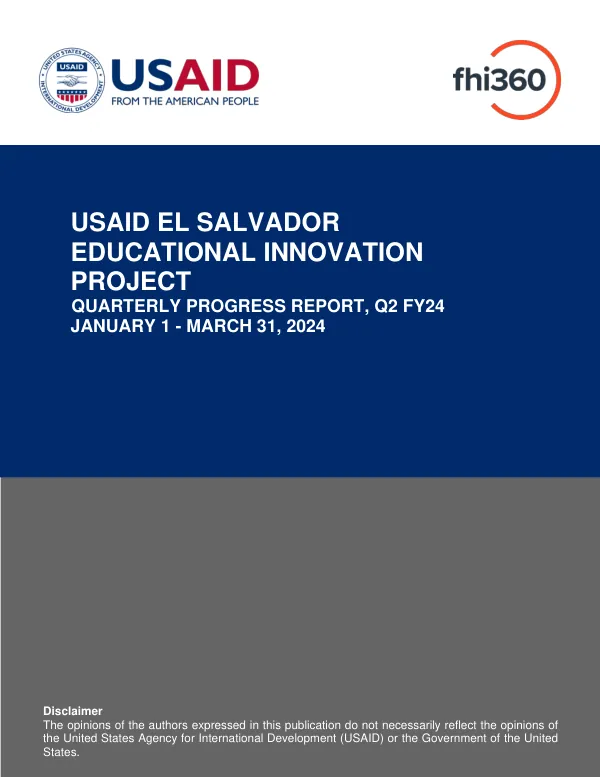 USAID Educational Innovation Project Quarterly Progress Report, Q2 FY24