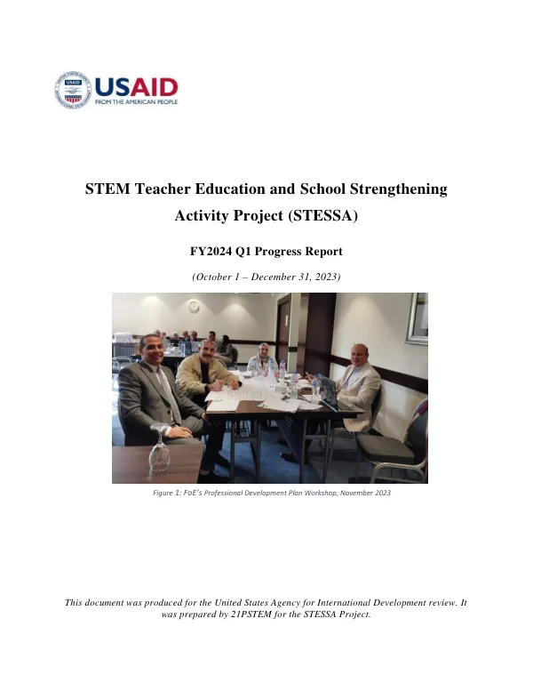 STEM Teacher Education and School Strengthening Activity Project (STESSA) FY2024 Q1 Progress Report