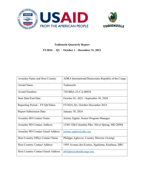 Quarterly Report Apri - Jun 2019