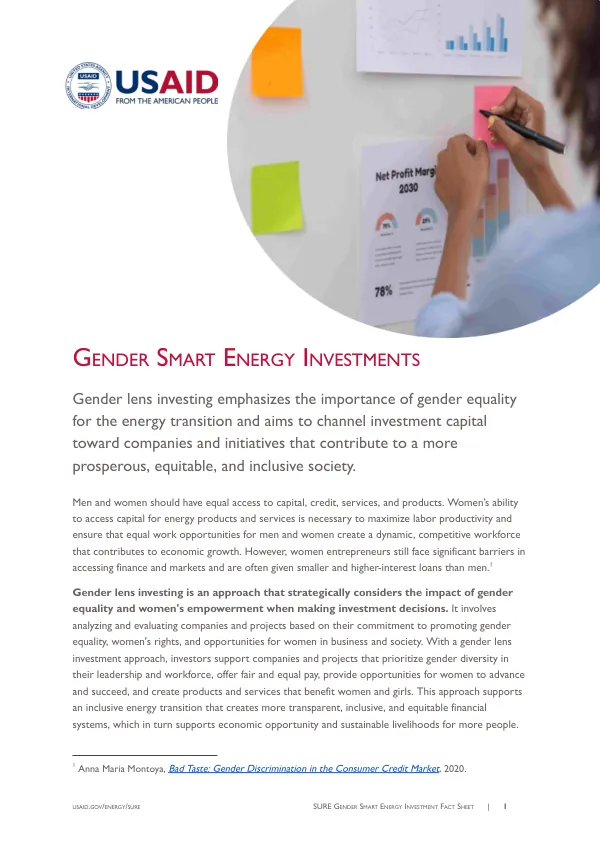 SURE Gender Smart Energy Investments