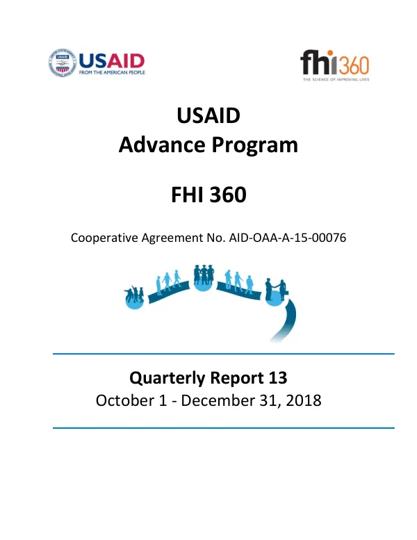 Quarterly Report 13: October 1 - December 31, 2018