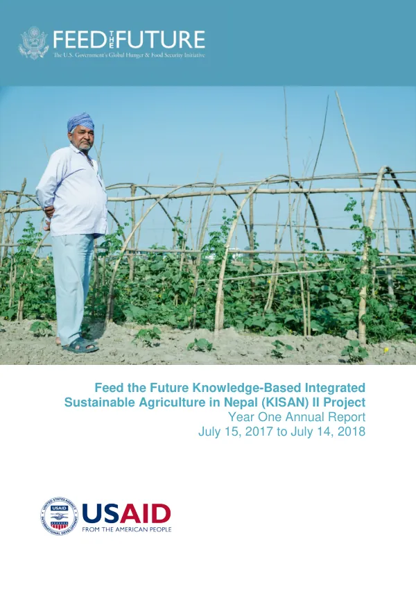 Feed the Future Knowledge-Based Integrated Sustainable Agriculture in Nepal (KISAN) II Project Year One Annual Report