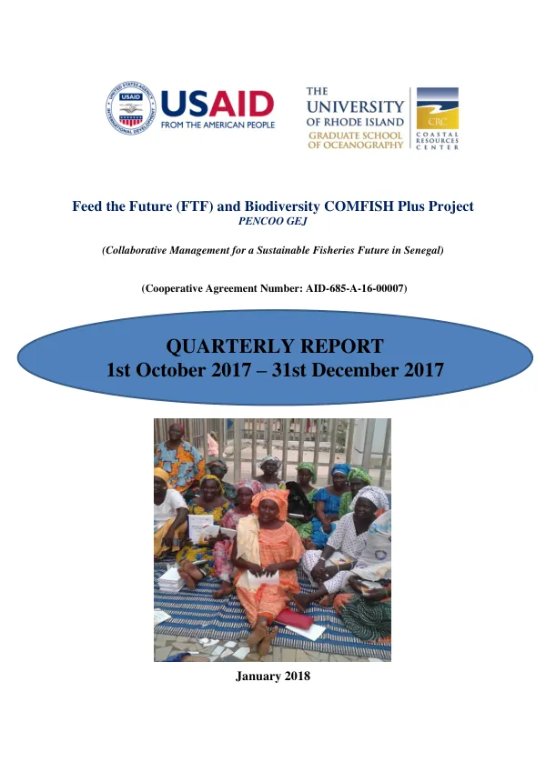 Quarterly Report 1st October 2017 – 31st December 2017