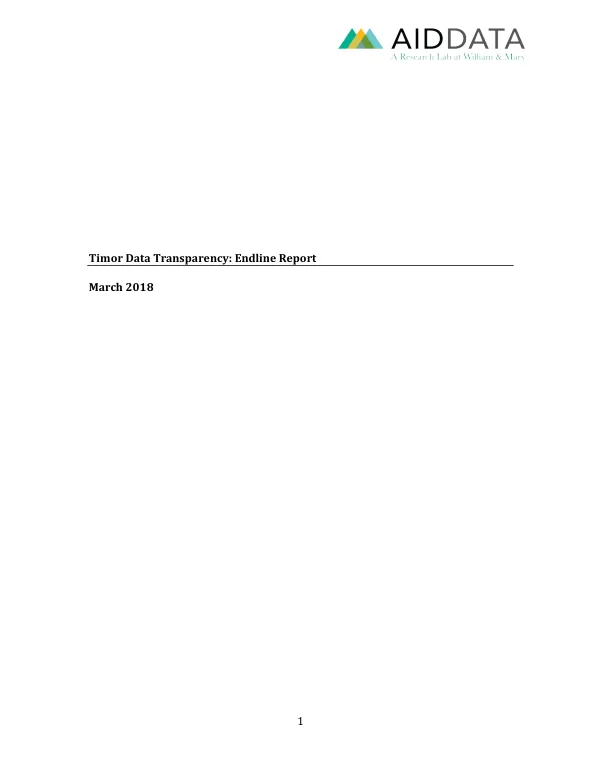 Timor Data Transparency: Endline Report