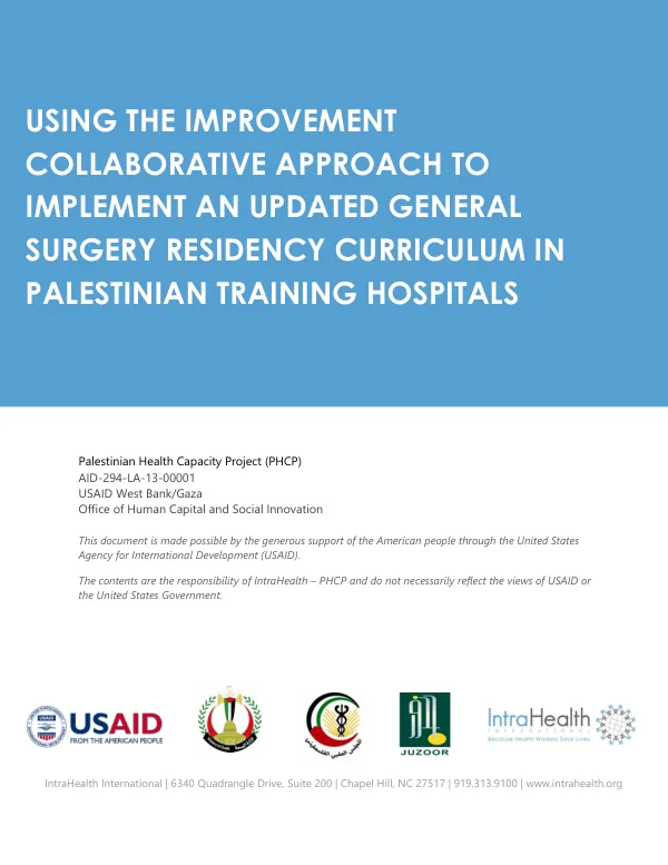 Using the Improvement Collaborative Approach to Implement an Updated General Surgery Residency Curriculum in Palestinian Training Hospitals