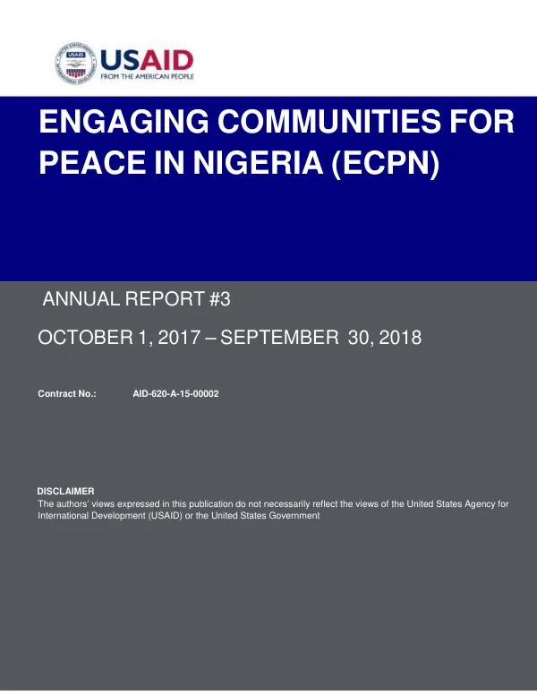 Annual Report #3: Engaging Communities for Peace in Nigeria (ECPN)