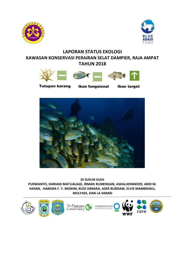Laporan Status Ekologi Kawasan Konservasi Perairan Selat Dampier, Raja Ampat Tahun 2018