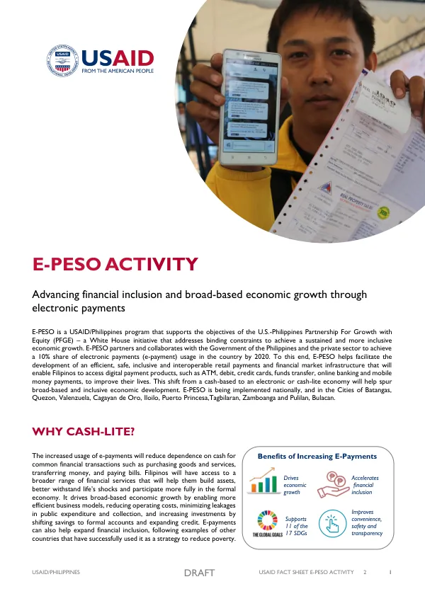 USAID Fact Sheet E-PESO Activity