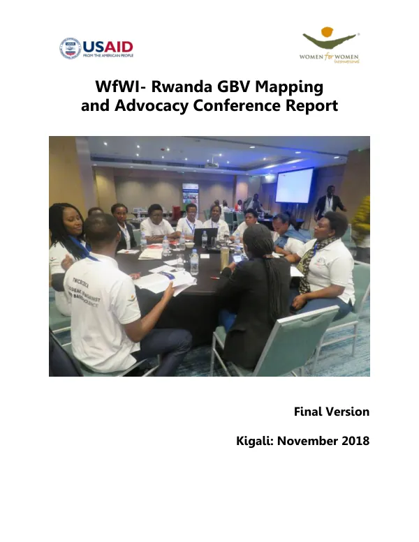 WfWI- Rwanda GBV Mapping and Advocacy Conference Report