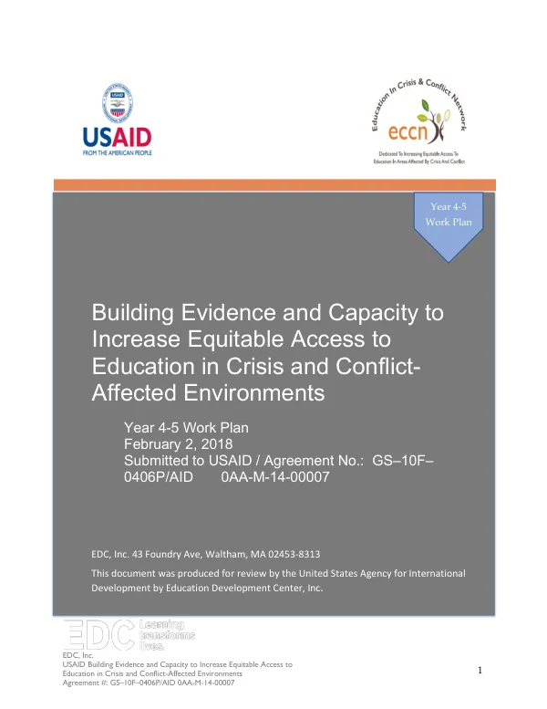 Building Evidence and Capacity to Increase Equitable Access to Education in Crisis and Conflict-Affected Environments