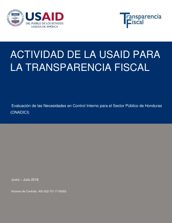 Evaluación de las Necesidades en Control Interno para el Sector Público de Honduras (ONADICI)