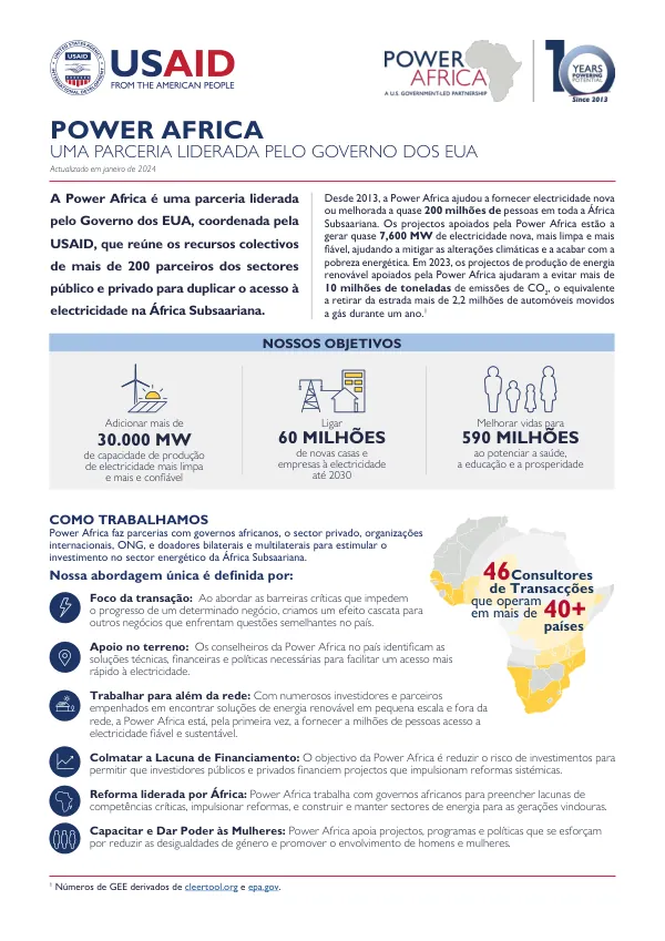 Power Africa Uma Parceria Liderada pelo Governo dos EUA