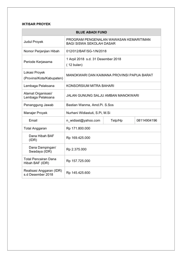 Final Report: Program Pengenalan Wawasan Kemaritiman Bagi Siswa Sekolah Dasar