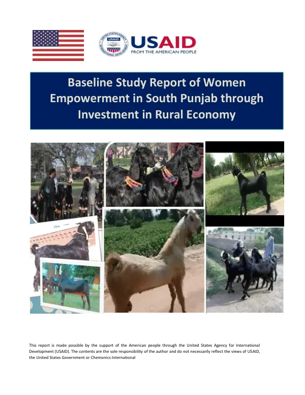 Baseline Study Report of Women Empowerment in South Punjab through Investment in Rural Economy