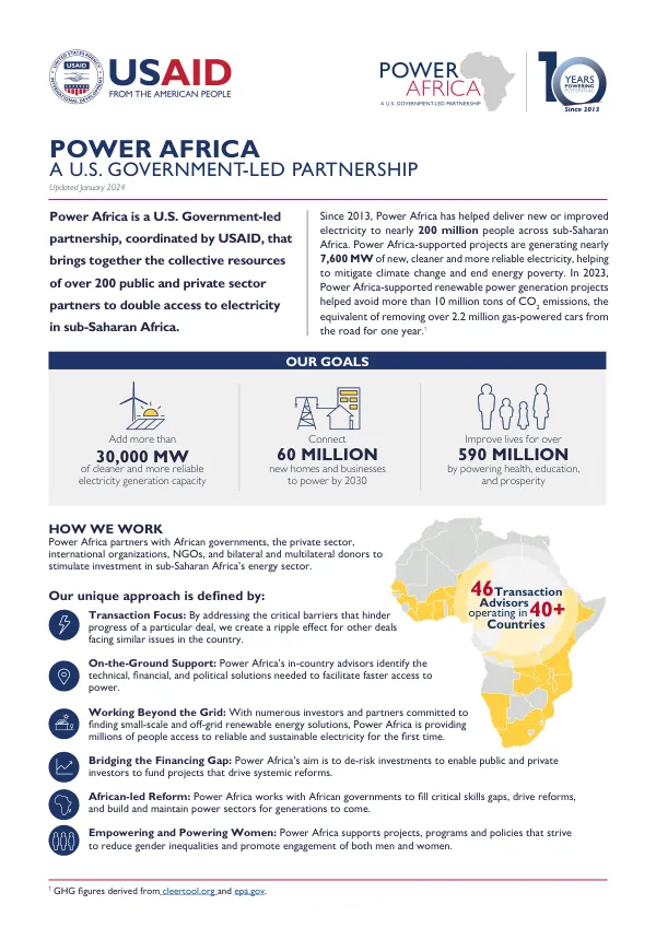 Power Africa A U.S. Government-Led Partnership