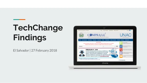 TechChange Findings: El Salvador | 27 February 2018