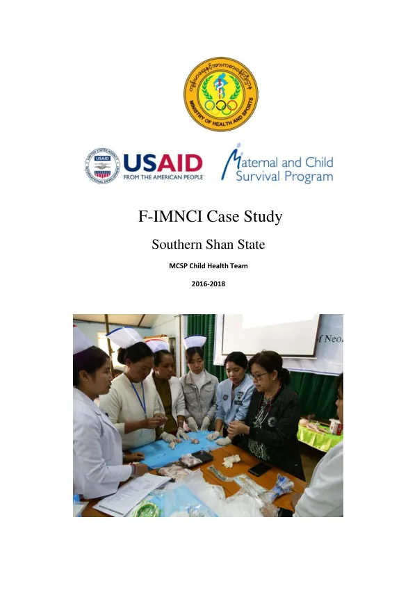 F-IMNCI Case Study Southern Shan State MCSP Child Health Team 2016-2018