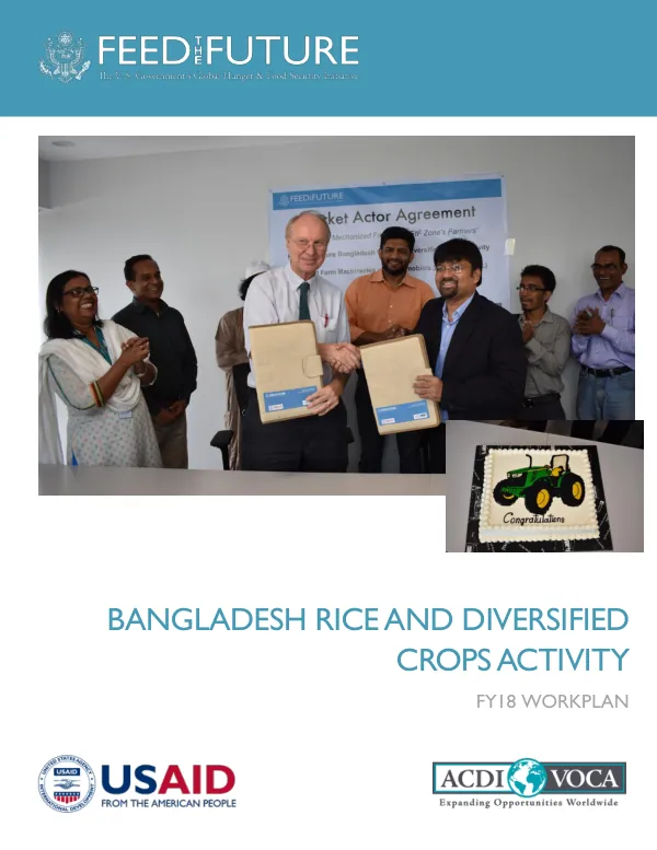 Bangladesh Rice and Diversified Crops Activity Work Plan FY18
