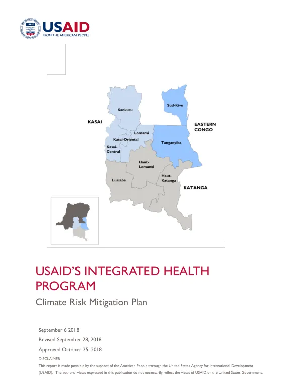 USAID’s Integrated Health Program Climate Risk Mitigation Plan