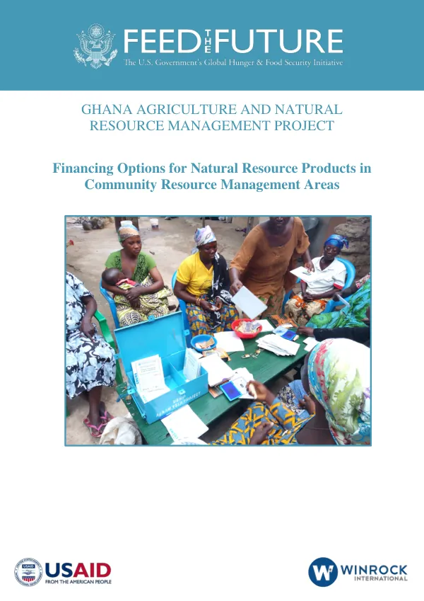 Financing Options for Natural Resource Products in Community Resource Management Areas