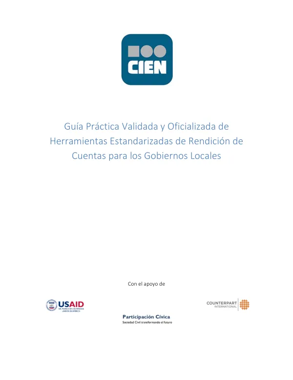 Guía Práctica Validada y Oficializada de Herramientas Estandarizadas de Rendición de Cuentas para los Gobiernos Locales