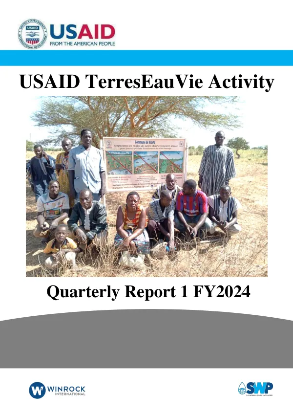 USAID TerresEauVie Activity Quarterly Report 1 FY 2024