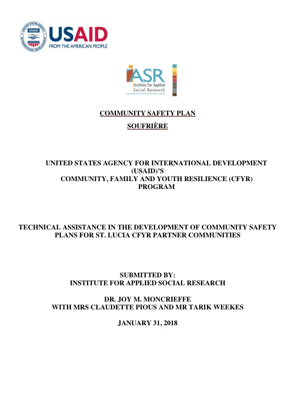 Community Safety Plan for Soufrière, St. Lucia